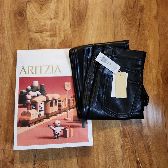 Aritzia Vegan Leather Pants - Picture 1 of 7